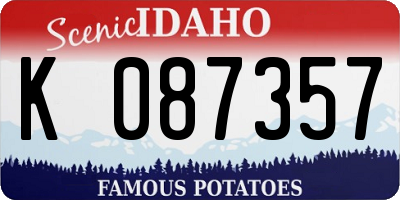 ID license plate K087357