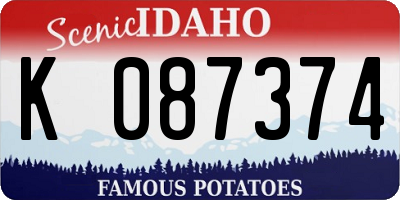 ID license plate K087374