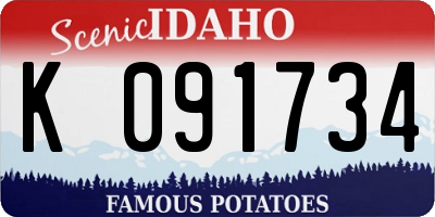 ID license plate K091734