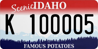 ID license plate K100005