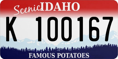 ID license plate K100167