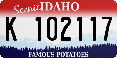 ID license plate K102117