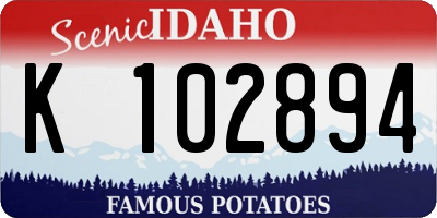 ID license plate K102894