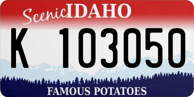 ID license plate K103050