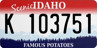 ID license plate K103751
