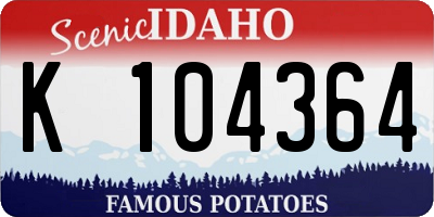 ID license plate K104364
