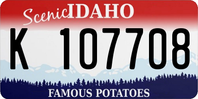 ID license plate K107708