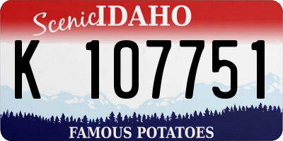 ID license plate K107751