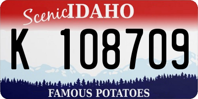 ID license plate K108709