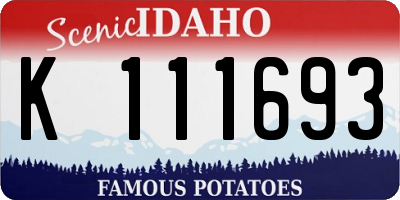ID license plate K111693