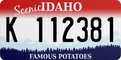 ID license plate K112381