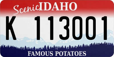 ID license plate K113001