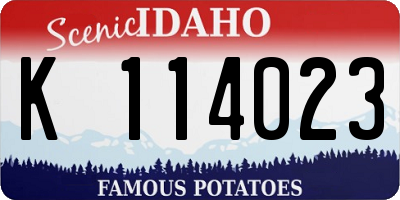 ID license plate K114023