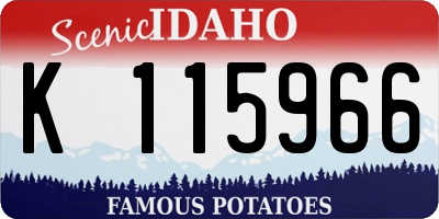 ID license plate K115966