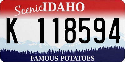 ID license plate K118594
