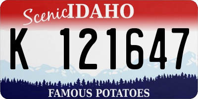 ID license plate K121647