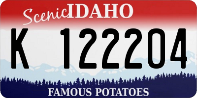 ID license plate K122204