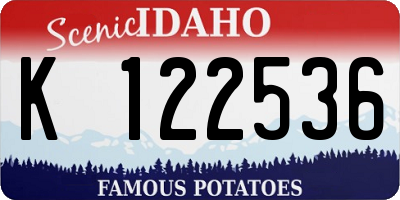 ID license plate K122536
