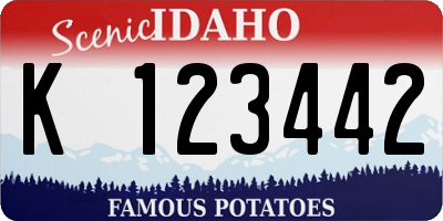 ID license plate K123442