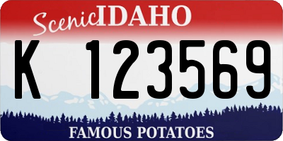 ID license plate K123569