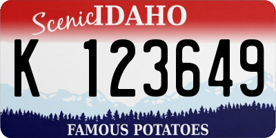 ID license plate K123649