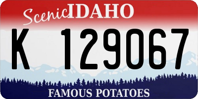 ID license plate K129067