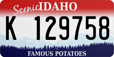 ID license plate K129758
