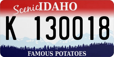 ID license plate K130018