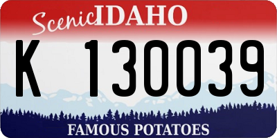 ID license plate K130039