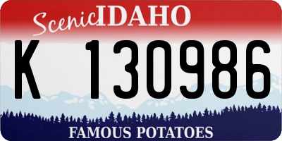 ID license plate K130986