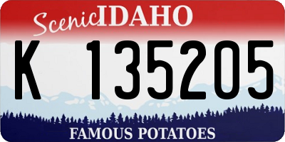 ID license plate K135205