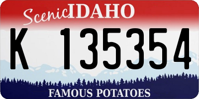 ID license plate K135354