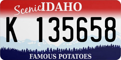 ID license plate K135658