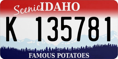 ID license plate K135781