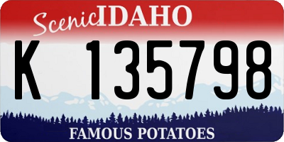 ID license plate K135798