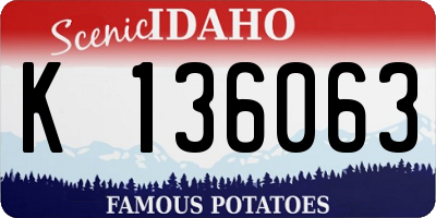 ID license plate K136063