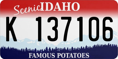 ID license plate K137106
