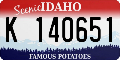 ID license plate K140651