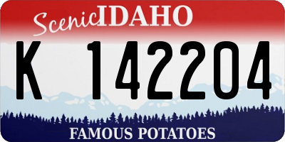 ID license plate K142204