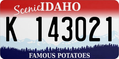 ID license plate K143021