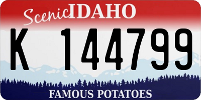 ID license plate K144799
