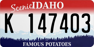 ID license plate K147403