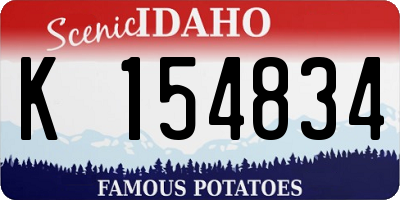 ID license plate K154834