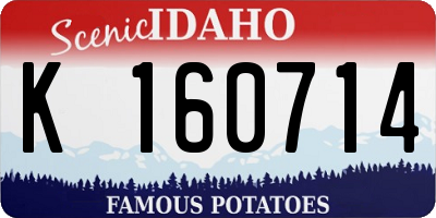 ID license plate K160714