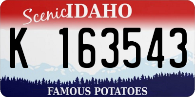 ID license plate K163543