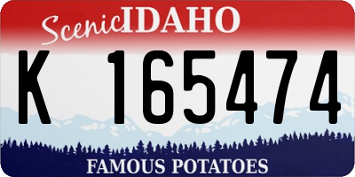 ID license plate K165474