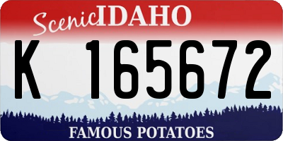ID license plate K165672