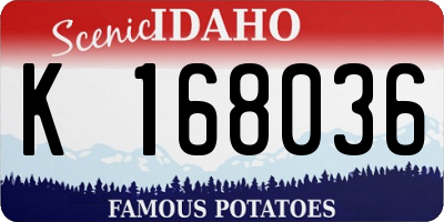 ID license plate K168036
