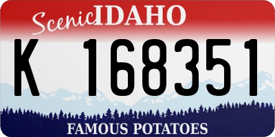 ID license plate K168351