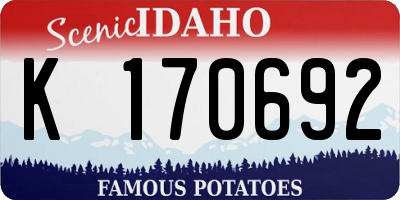 ID license plate K170692